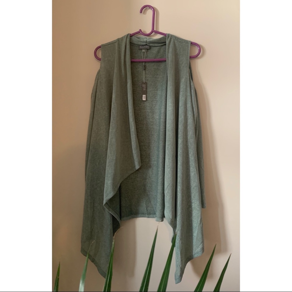 Essentials Sleeveless Open Front Cardigan
